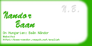 nandor baan business card